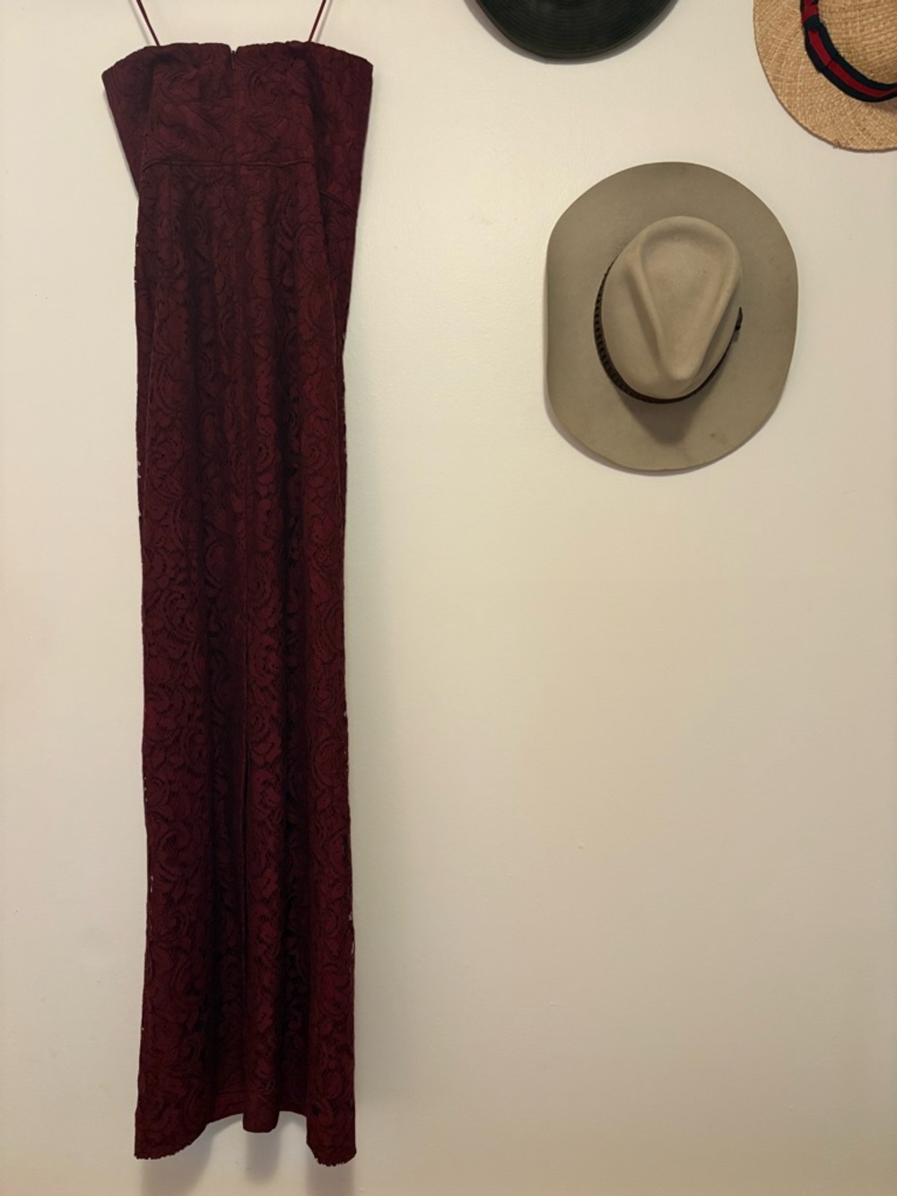 J. Crew Burgundy Lace Overlay Cocktail Dress - Picture 4 of 5